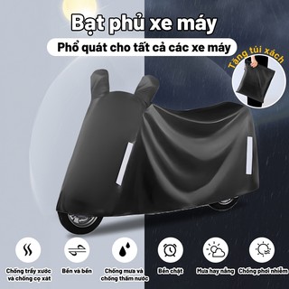Bạt che xe máy/tấm che nắng/che mưa/che bụi/bạt che có gương, Bạt che xe máy phản quang làm từ chất liệu áo mưa cao cấp