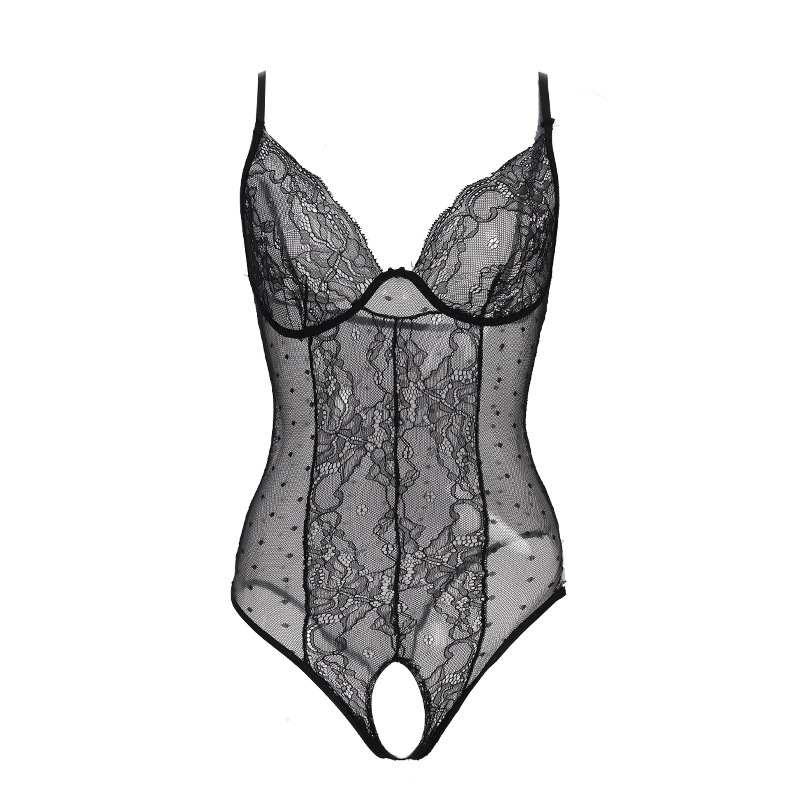 Bodysuit đồ lót liền thân ren xuyên thấu chấm bi gợi cảm dễ thương áo ngủ 1 mảnh xẻ đáy ôm dáng quyến rũ BIKI HOUSE N942 | BigBuy360 - bigbuy360.vn