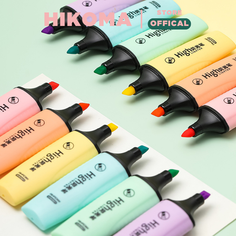 Bút highlight đánh dấu nhớ dòng dạ quang màu pastel phù hợp cho học sinh văn phòng tiện dụng