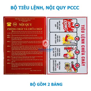 Bảng Tiêu lệnh - Nội quy PCCC, Bộ tiêu lệnh, nội quy phòng cháy