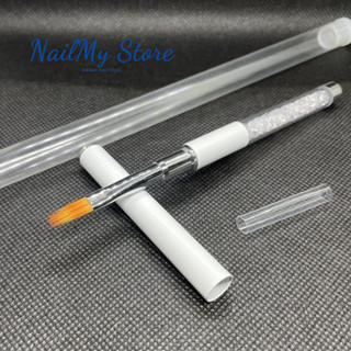Cọ ombre mái thưa cán đá nail - Cọ ombre đầu dẹt, lông thưa chuyên dụng làm móng