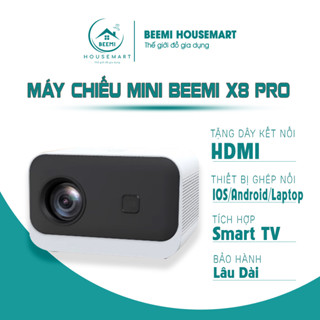 Máy Chiếu Mini Beemi X8 Pro Máy Chiếu Phim Full HD 1080P Kết Nối Wifi Điện Thoại USB HDMI  Hệ Điều Hành Android D6