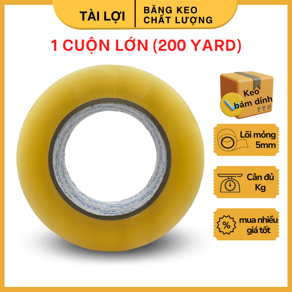 Băng keo 200yard 300yard 600yard Băng Keo Đóng Hàng Dán Thùng, Băng Dính Đóng Thùng Trong / Đục - Và