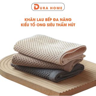 Khăn Lau Bếp Đa Năng Cotton Thiết Kế Tổ Ong, Khăn Lau Tay Siêu Thấm Hút Dễ Giặt Sạch DURAHOME