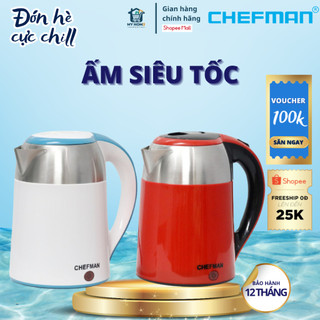 Ấm siêu tốc Chefman CM -723 thiết bị an toàn cho mọi gia đình siêu tiết kiệm điện,bảo hành 12 tháng , dung tích 2 l