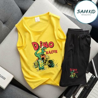 8-40kg Đồ bộ bé trai SAM kids quần áo bé trai ba lỗ quần đùi lửng DINO có size đại mặc mát mùa hè