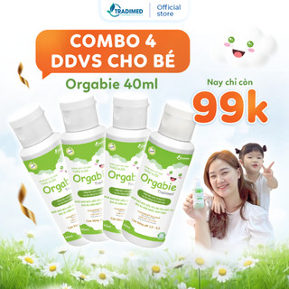 Combo 04 Dung Dịch Vệ Sinh Dành Cho Bé - Orgabie Tradimed Pharma 40ml, Có Thể Thay Thế Sữa Tắm