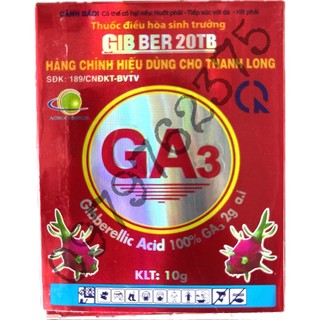 Thuốc Kích Thích Sinh Trưởng Ga3 20TB - Gibber20TB - Viên Sủi 10g - Chuyên Dùng Cho Cây Thanh Long