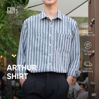 Áo Sơ Mi Nam GUY's Closet Arthur Shirt - Dáng Rộng, Basic, Lịch Sự - Dễ Phối Đồ, Phong Cách Hàn Quốc - Màu Trắng, Xám