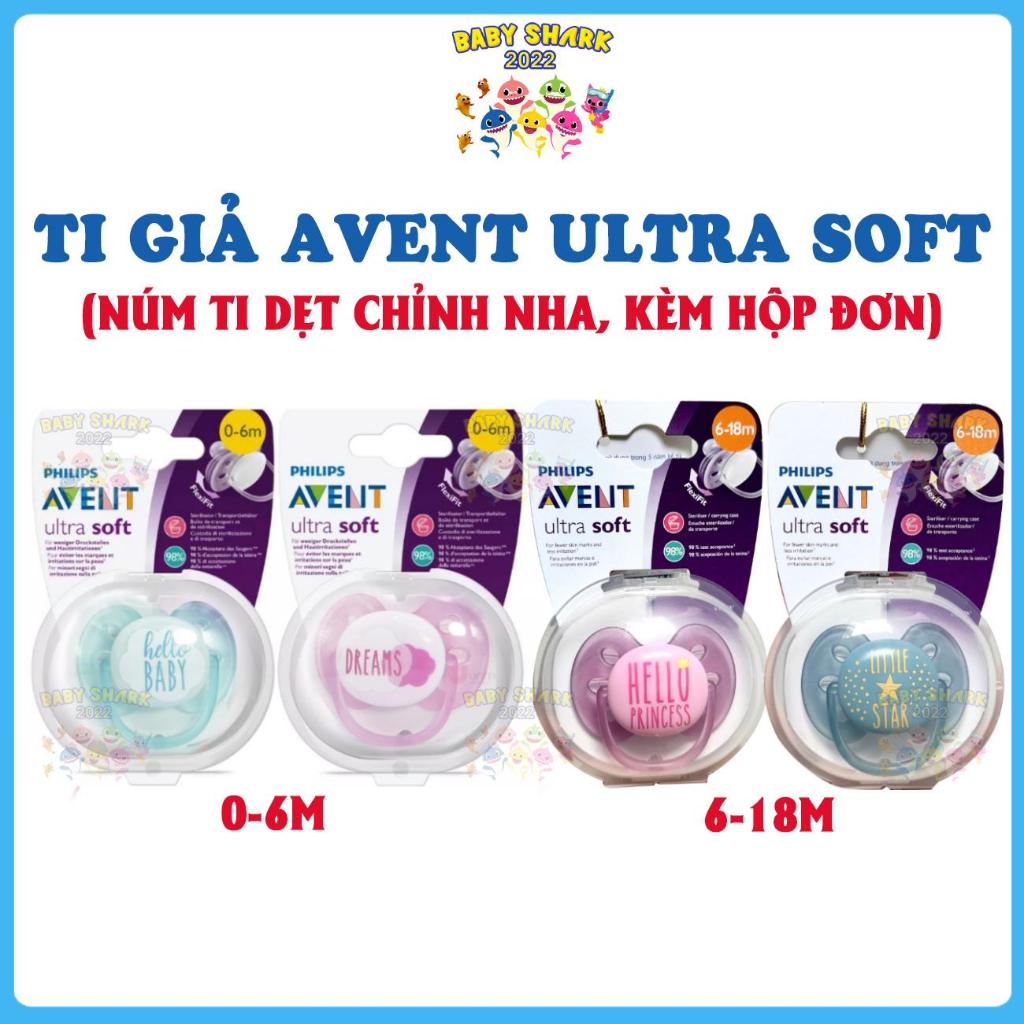 Ti giả Avent Ultra Soft chỉnh nha núm dẹt hộp đơn cho bé (đơn hộp)