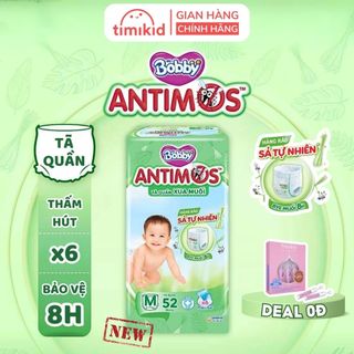 Tã bỉm quần Bobby ANTIMOS xua muỗi hương xả tự nhiên, lưu hương đến 8H