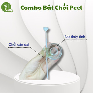 Bộ bát thủy tinh và chôi peel cán dài sử dụng trộn đồ peel da
