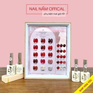 Set sơn gel đỏ 15 màu Miss gooey chai 15ml tặng kèm bảng màu