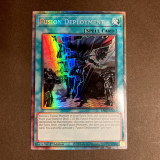 ra02 [ Dưa Hấu Yugioh ] Lá bài thẻ Fusion Deployment - super Ultra Rare - Tặng bọc bài nhựa bảo quản