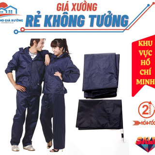  Áo Mưa Bộ Vải Dù Cao Cấp Dày Chống Thấm Cực Tốt size Từ 40-60 Kg Gồm 1 Áo, 1 Quần,1 Nón, 1 Túi