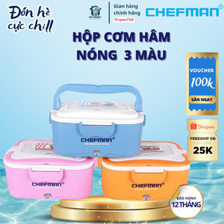 Hộp cơm hâm nóng Chefman CM-113i - bảo hành 24 tháng - hộp cơm cắm điện tặng kèm túi da cao cấp