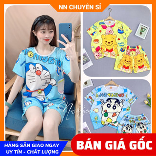 Đồ bộ nữ Đồ bộ mặc nhà Vải thun mềm mịn mát in họa tiết hoạt hình dễ thương DBRBD SIZE L