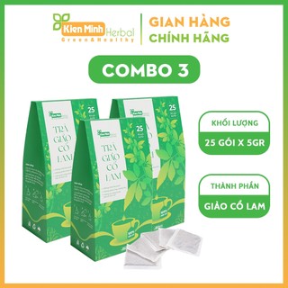 Combo 3 trà giảo cổ lam - giúp giảm mỡ máu, cải thiện tiểu đường và cao huyết áp - 25 túi lọc/1 hộp