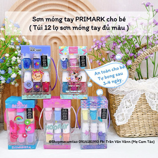 Sơn móng tay cho bé Primark, sơn móng tay an toàn không độc hại - Hộp 12 lọ sơn