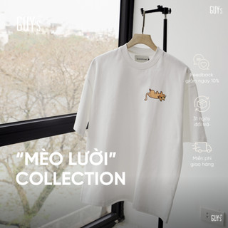  Áo Thun GUY's Closet "Mèo Lười" Collection - Cotton Co Giãn 4 Chiều - Áo Phông Nam Nữ Thiết Kế Unisex