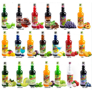 Siro Syrup Thái DingFong Chai 760ml nhiều Mùi Vị