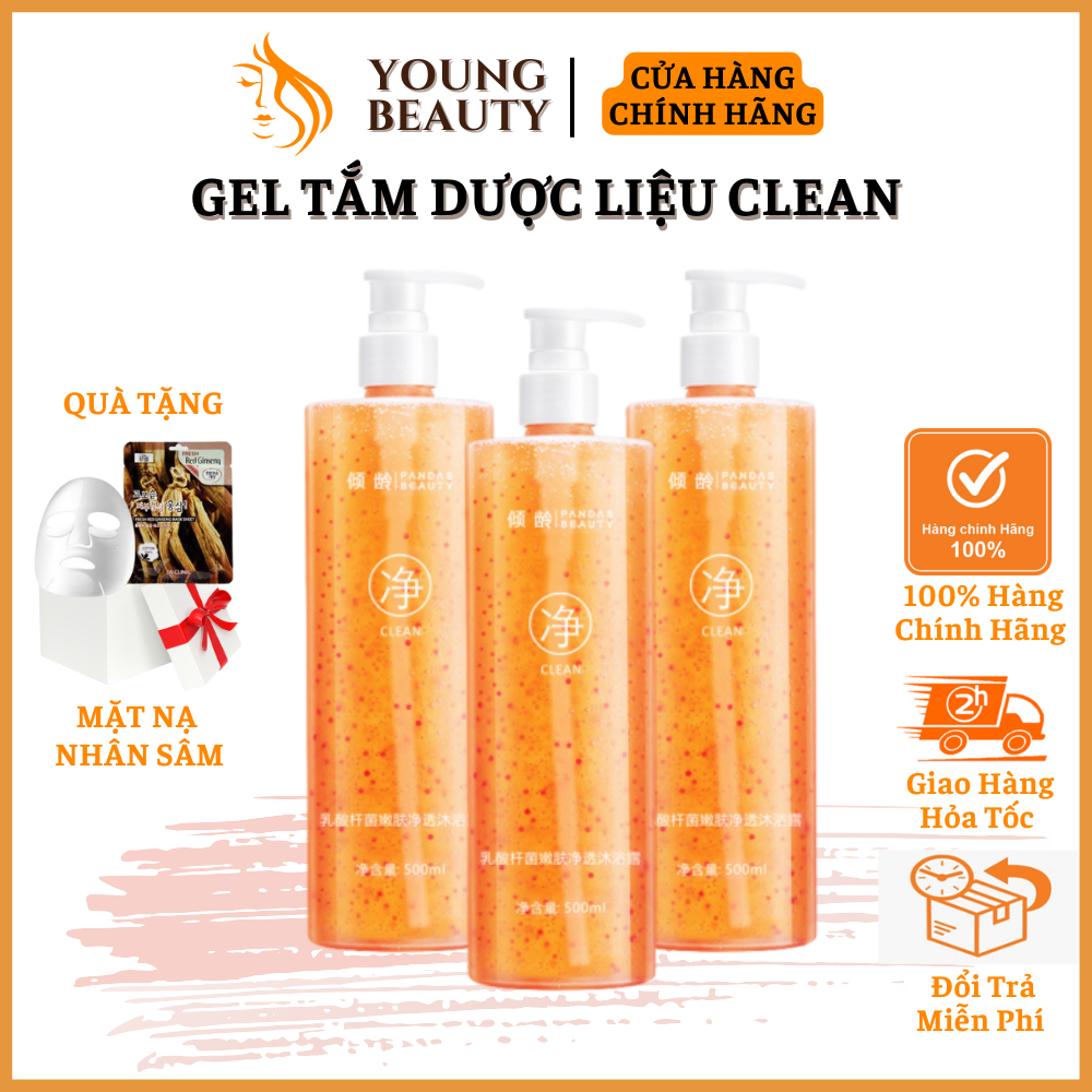 Tinh chất tắm dược liệu CLEAN, Chặn mụn ngăn thâm, Không lo tái phát, Dung tích 500ml - YOUNG BEAUTY