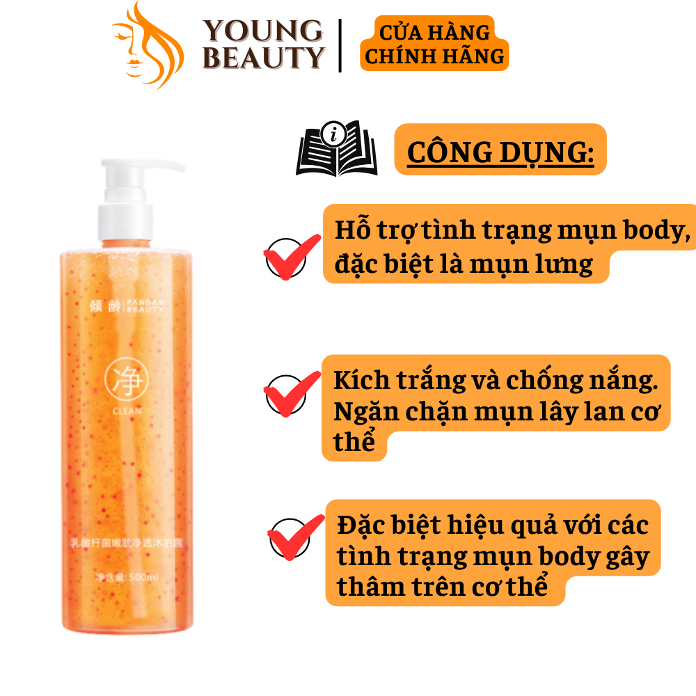 Tinh chất tắm dược liệu CLEAN, Chặn mụn ngăn thâm, Không lo tái phát, Dung tích 500ml - YOUNG BEAUTY