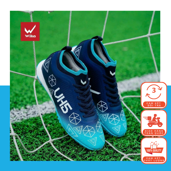 Giày Đá Bóng Wika VH5 Cao Cấp - Tặng Tất Và Bình Xịt Khử Mùi Sneaker Sport