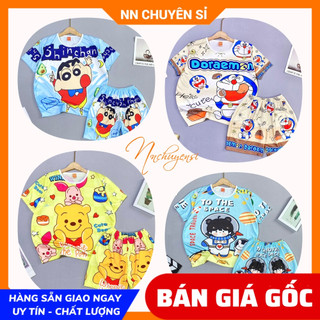 Bộ ngủ hoạt hình cho bé từ 7kg đến 60kg 🛑Thun in lụa mềm mịn mát in họa tiết dễ thương DBRBD SIZE 4 - SIZE L