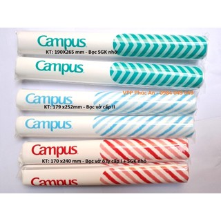01 tập 10 tờ nilong bọc sách giao khoa, bọc vở ô ly, bọc vở kẻ ngang Campus đủ kích thước