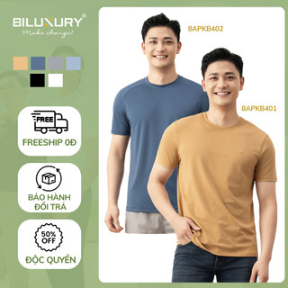 Áo Phông Nam Biluxury 8APKB401 -  8APKB402 Áo Thun Nam Cổ Tròn Thun Trơn Nam Co Giãn 4 Chiều