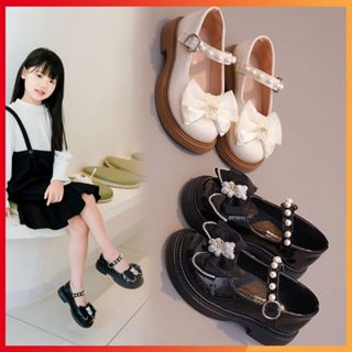 Giày búp bê da bóng Nơ Gấu HOT 2025 mã xd-802 Quảng Châu cao cấp cho bé gái từ 3 tuổi đến 15 tuổi (Ảnh thật, video)