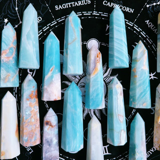 Trụ đá Blue Caribbean Calcite, trụ đá Calcite màu xanh trời, trụ đá Calcite từ biển Caribe