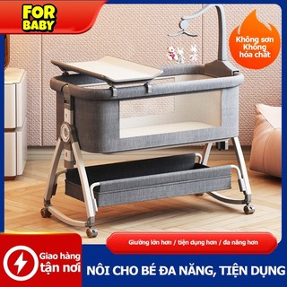 Nôi em bé FORBABY không dùng điện lắc lư tự động màn chụp chống muỗi an toàn chắc chắn cho trẻ sơ sinh