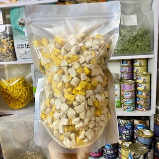 Thịt sấy khô cho chó mèo, gà mix trứng, gà mix rau, gà mix gan hana pet