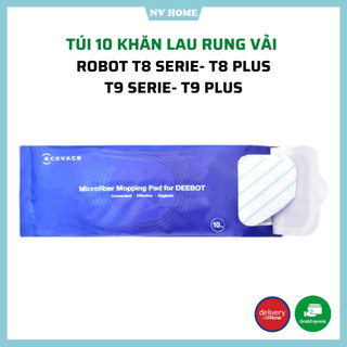 Phụ kiện robot hút bụi lau nhà ECV T8, T9 aivi, max, power, plus, túi khăn lau rung 10 cái