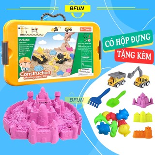 Bộ đồ chơi cát động lực cho bé kèm khuôn sinh vật biển , xe mô hình - cát nặn sinh học tạo hình không dính tay bfun