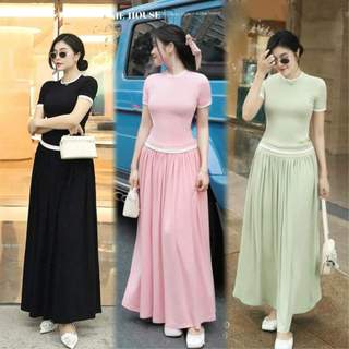 Set áo phối trắng + cv trơn dài 5090.