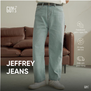 Quần Jeans Nam GUY's Closet Jeffrey Relaxed Jeans - Quần Bò Nam Dáng Suông Rộng, Mặc Thoải Mái - Màu Đen, Xanh, Xám