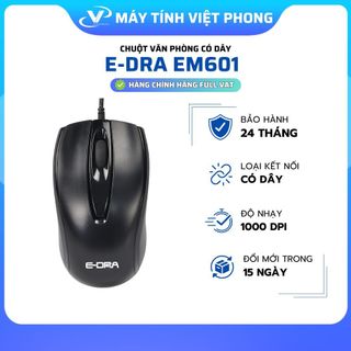  CHUỘT VĂN PHÒNG EDRA EM601 V2 ĐEN 