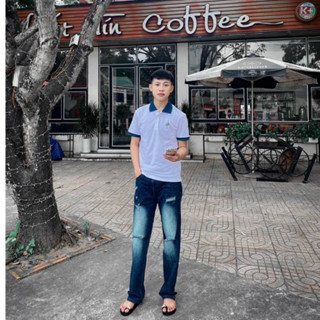  Quần Jean Nam Ông Suông Kiểu Rách Thời Trang Nam Chất Liệu Jean,Mềm Mại Chuẩn Fomr Quần Ống Đứng Phong Cách Donche 