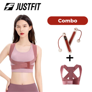 Combo dây nhảy không dây đếm số và đai bảo vệ vòng 1 JUSTFIT chống gù lưng khi tập thể dục