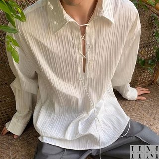 Áo sơ mi nam nữ dài tay dây rút 2 màu SIXHUMAN HM018