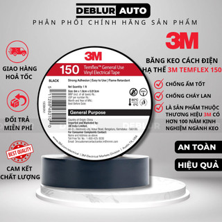 Băng keo điện 3M Temflex 150, keo cách điện hạ thế chống cháy lan 18mm x 20m