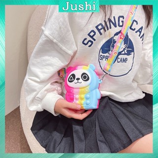 Túi đeo chéo vai mini cho bé gái trai, túi popit silicon trẻ em cute dễ thương hình thú Gấu Trúc