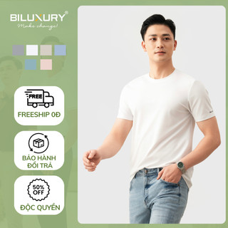 Áo Phông Nam 8APKB403 Biluxury Thời Trang Nam, Áo Thun Trơn Cotton Co Giãn 4 Chiều