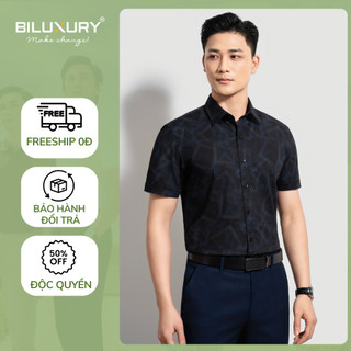 Áo Sơ Mi Ngắn Tay 7SMCH314DEN Thoáng Mát, Chất Liệu Ít Nhăn Biluxury