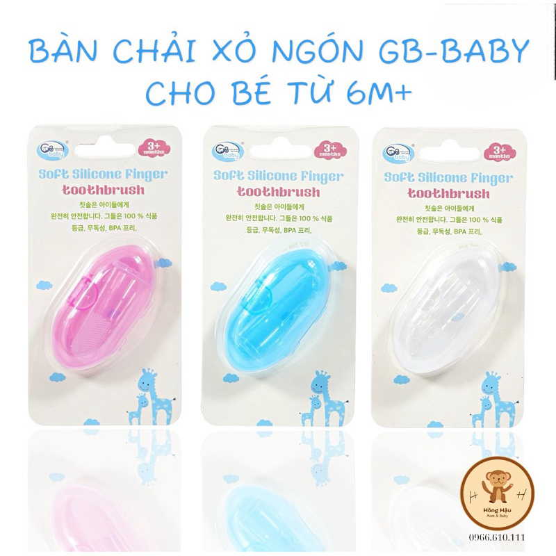 [GB-Baby Chính Hãng] Bàn Chải Đánh Răng, Rơ Lưỡi Xỏ Ngón Silicon Siêu Mềm, An Toàn Cho Bé