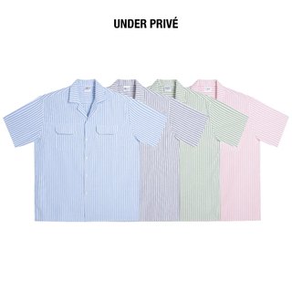 Áo Sơ Mi Cộc Tay Kẻ Sọc UNDER Striped Oxford Shirt - USH002