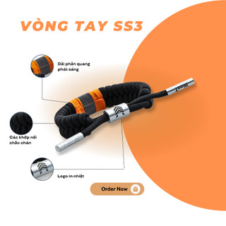 Vòng tay SS3 WaaT - Braid Laces - Đen Cam